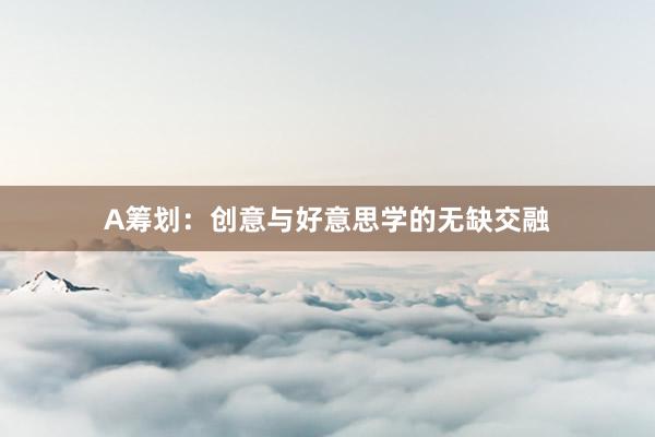 A筹划：创意与好意思学的无缺交融