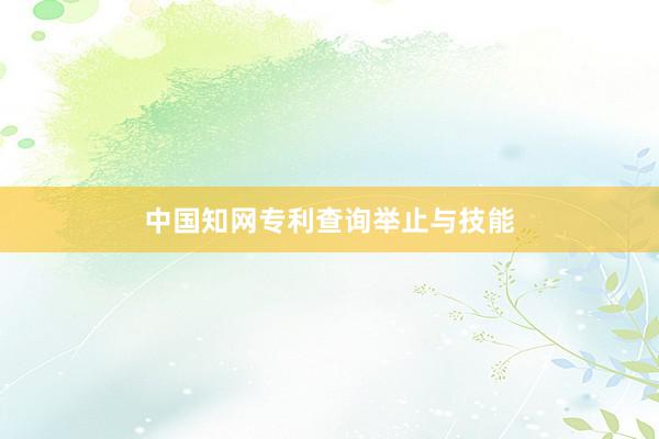 中国知网专利查询举止与技能
